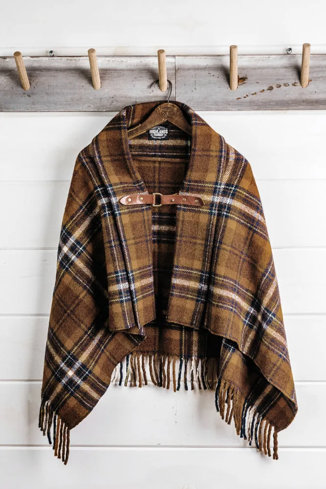 Wool Plaid Poncho