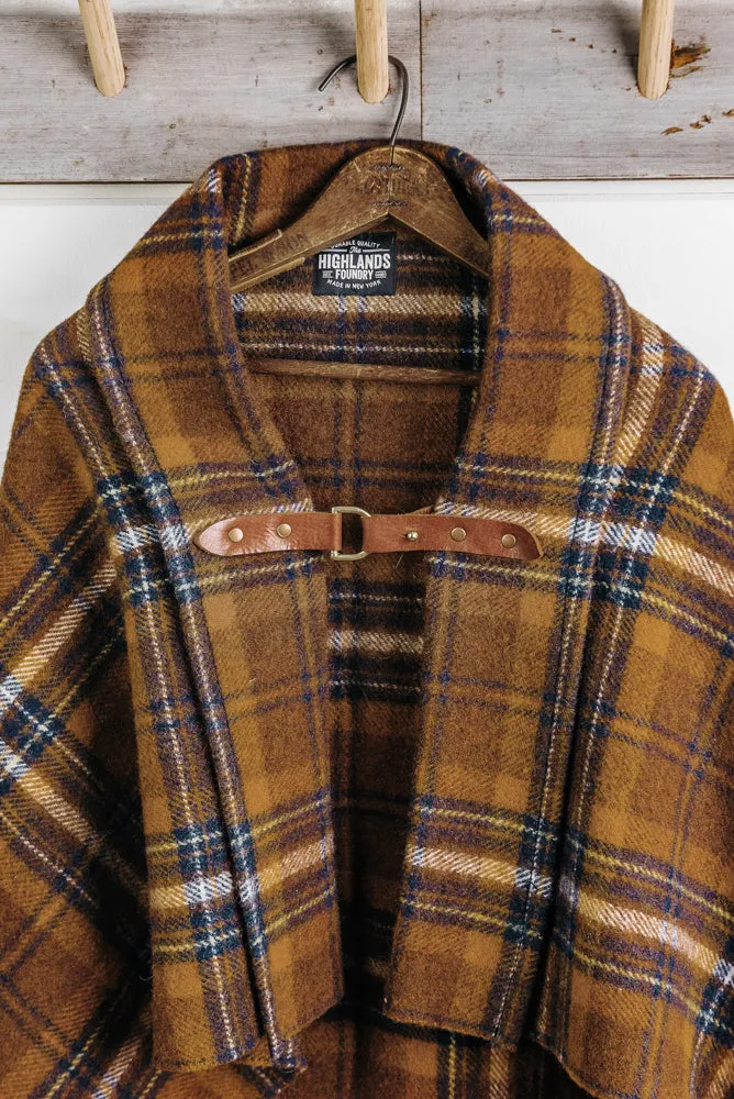 Wool Plaid Poncho