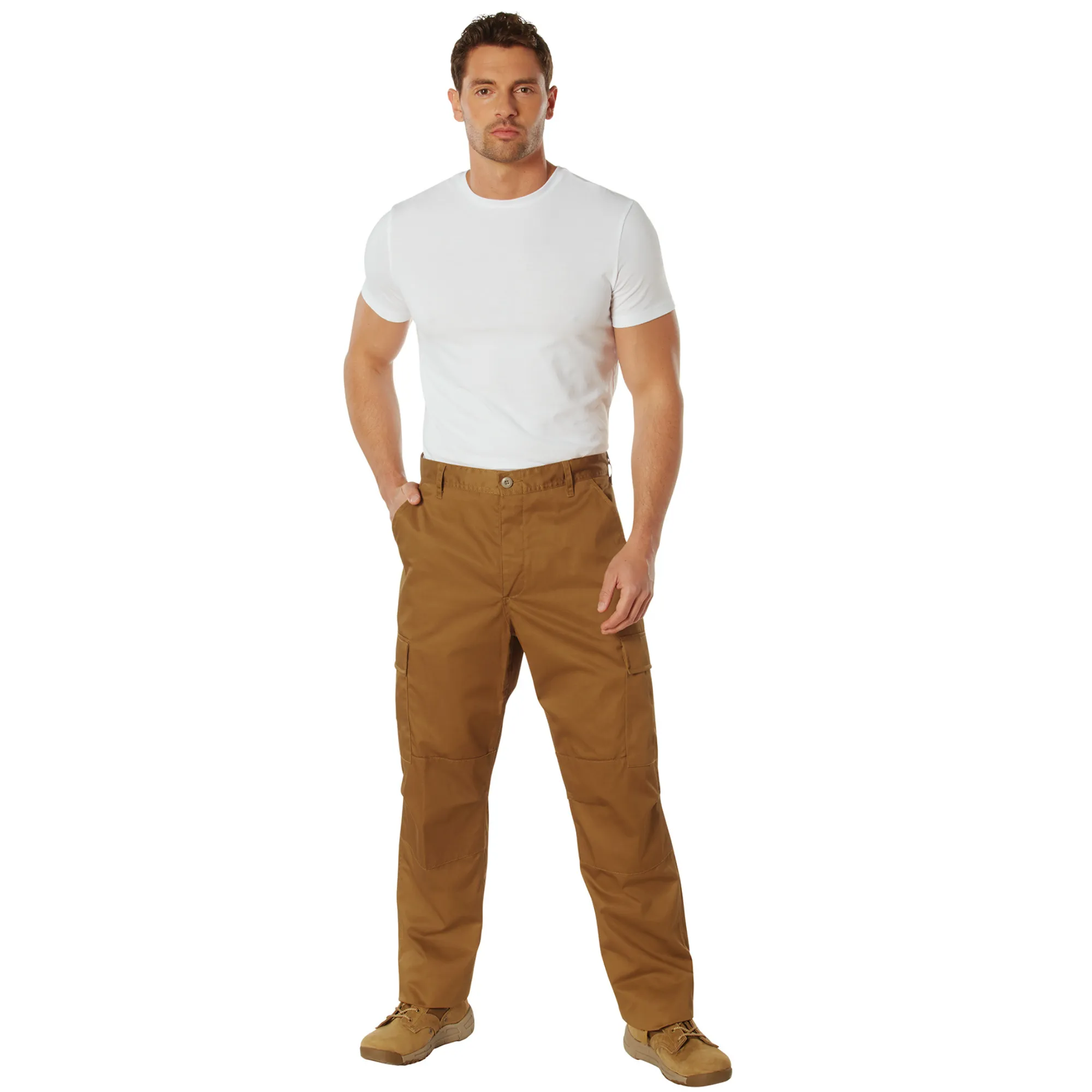 Work Brown - Tactical BDU Pants - Cotton Polyester Twill - Button Fly
