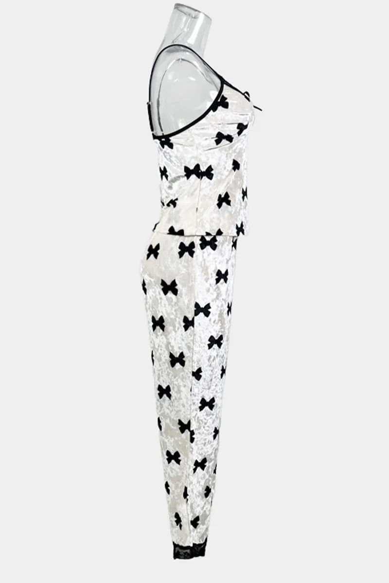 XK0175 Velour Pants Pajamas Set