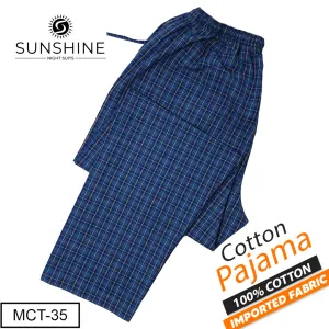 Yale Blue Check 100% Cotton Pajamas MCT-35