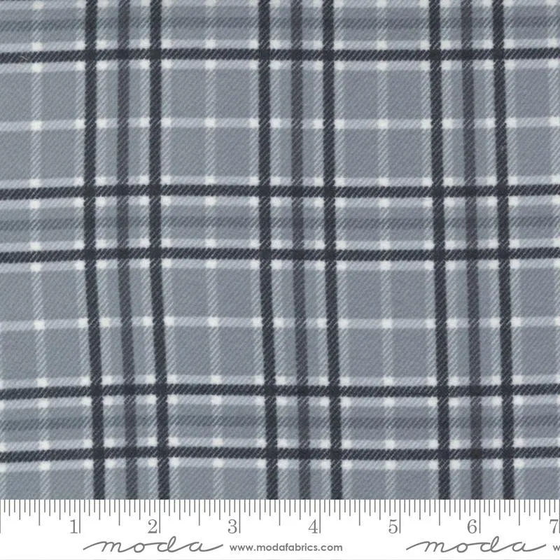 Yuletide Gatherings Flannel by Moda Fabrics WOODLAND PLAID/GREY