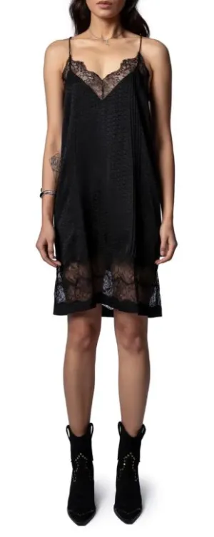 Zadig & Voltaire Lace Jacquard Silk Slipdress