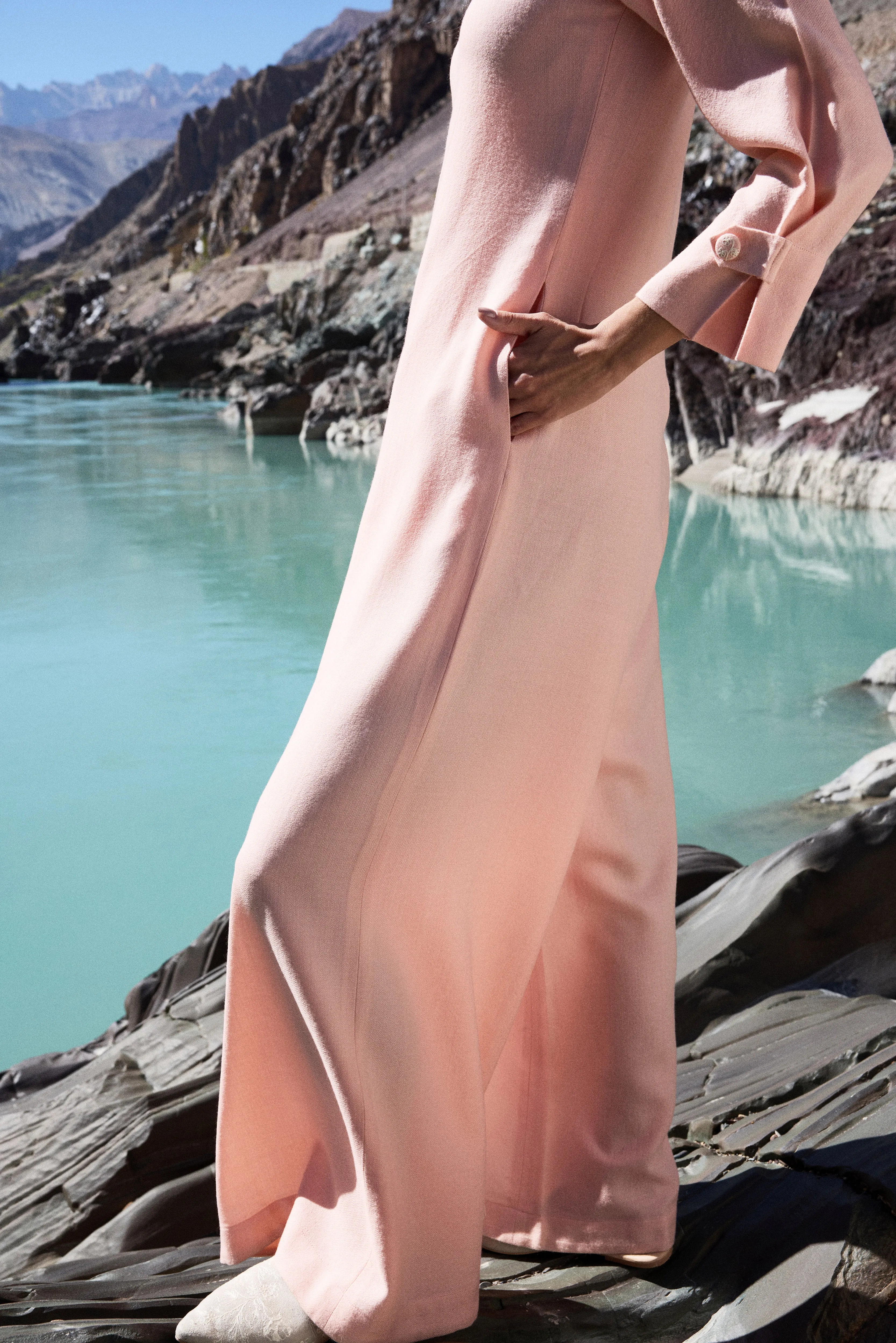 Zanskar Woollen Jumpsuit (Dusty Pink)
