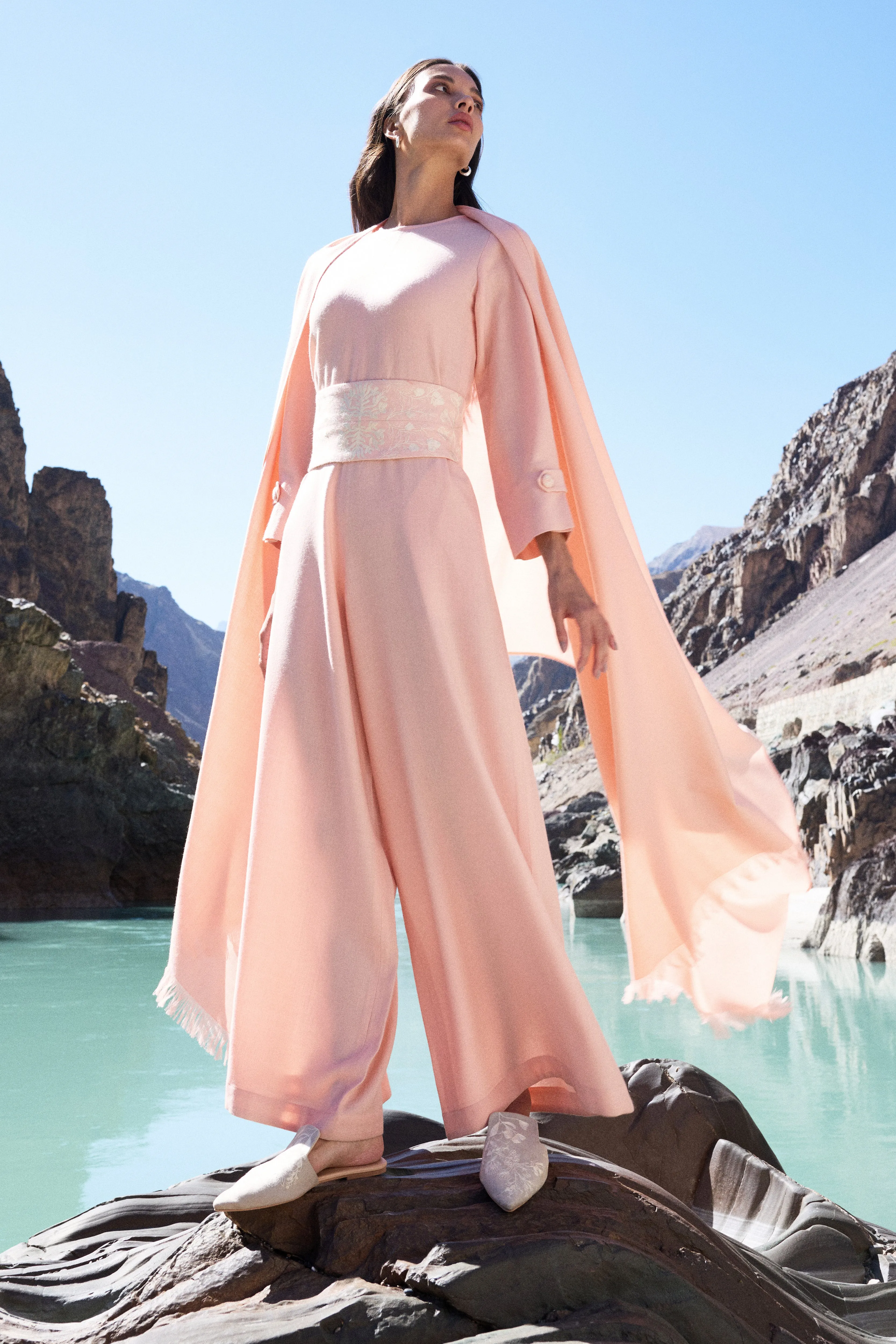 Zanskar Woollen Jumpsuit (Dusty Pink)