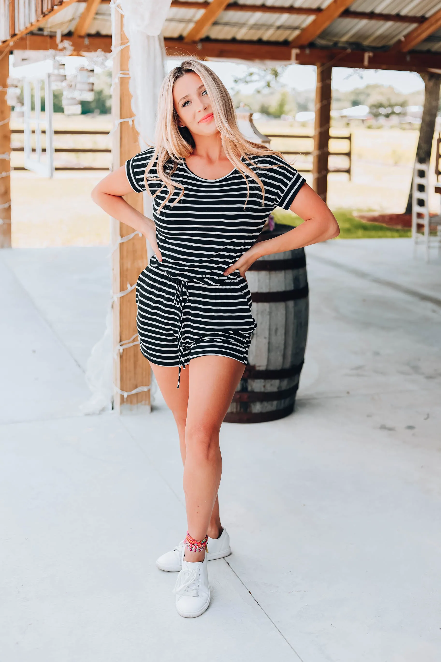 Zany Striped Romper