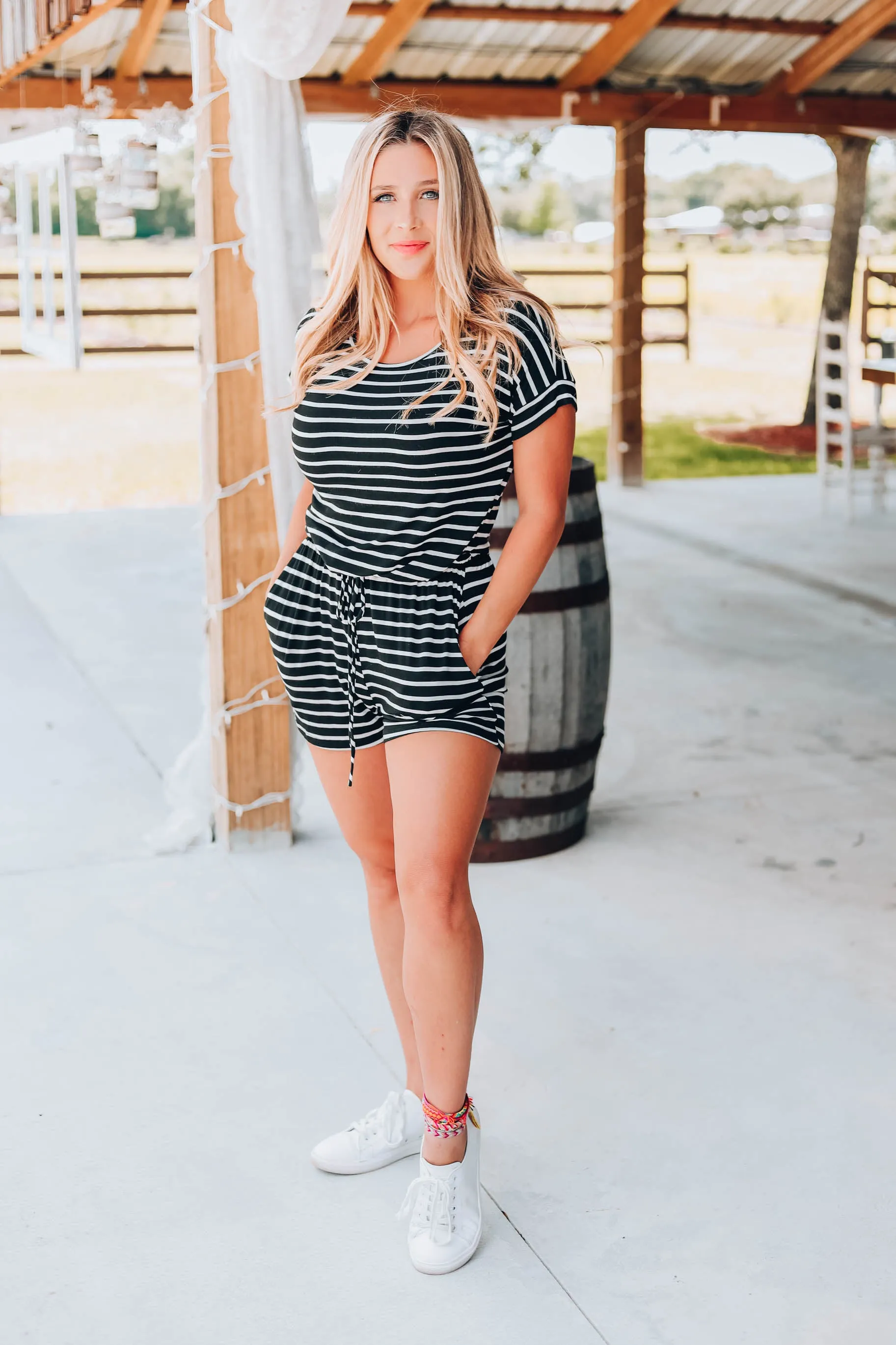 Zany Striped Romper