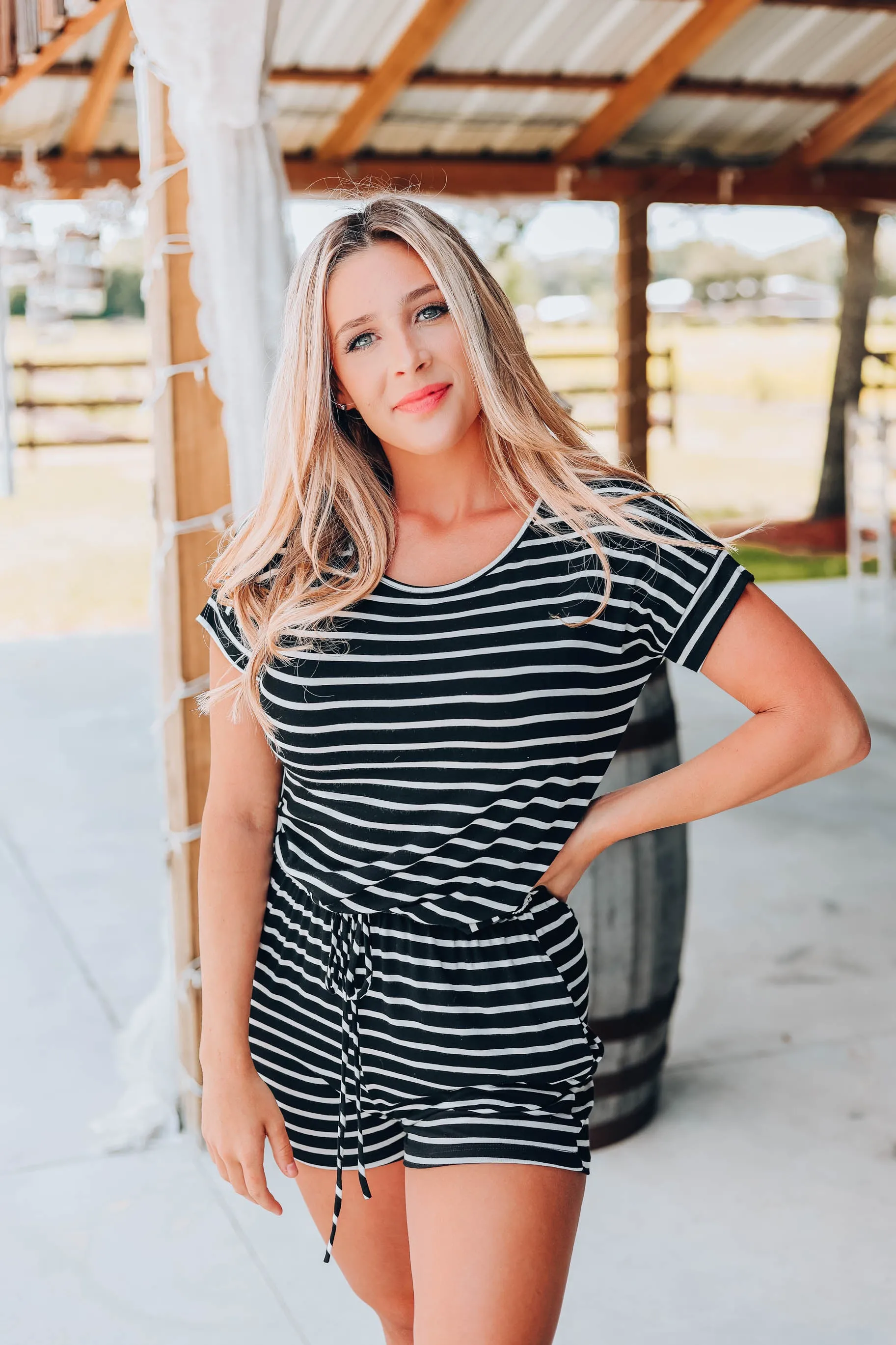 Zany Striped Romper