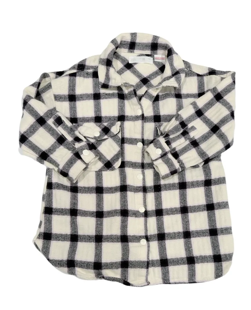 Zara flannel snap-up shaket - 4-5