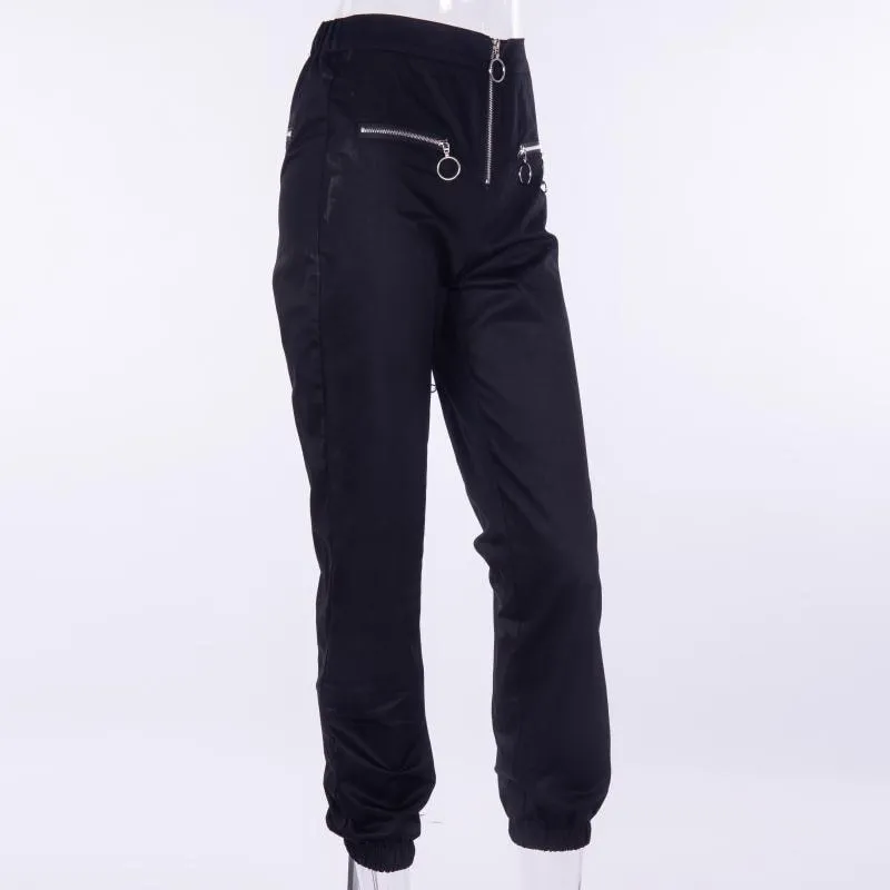 Zipper Streetwear Women Casual Harem pants