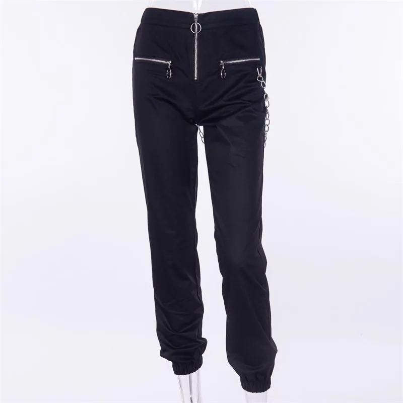 Zipper Streetwear Women Casual Harem pants
